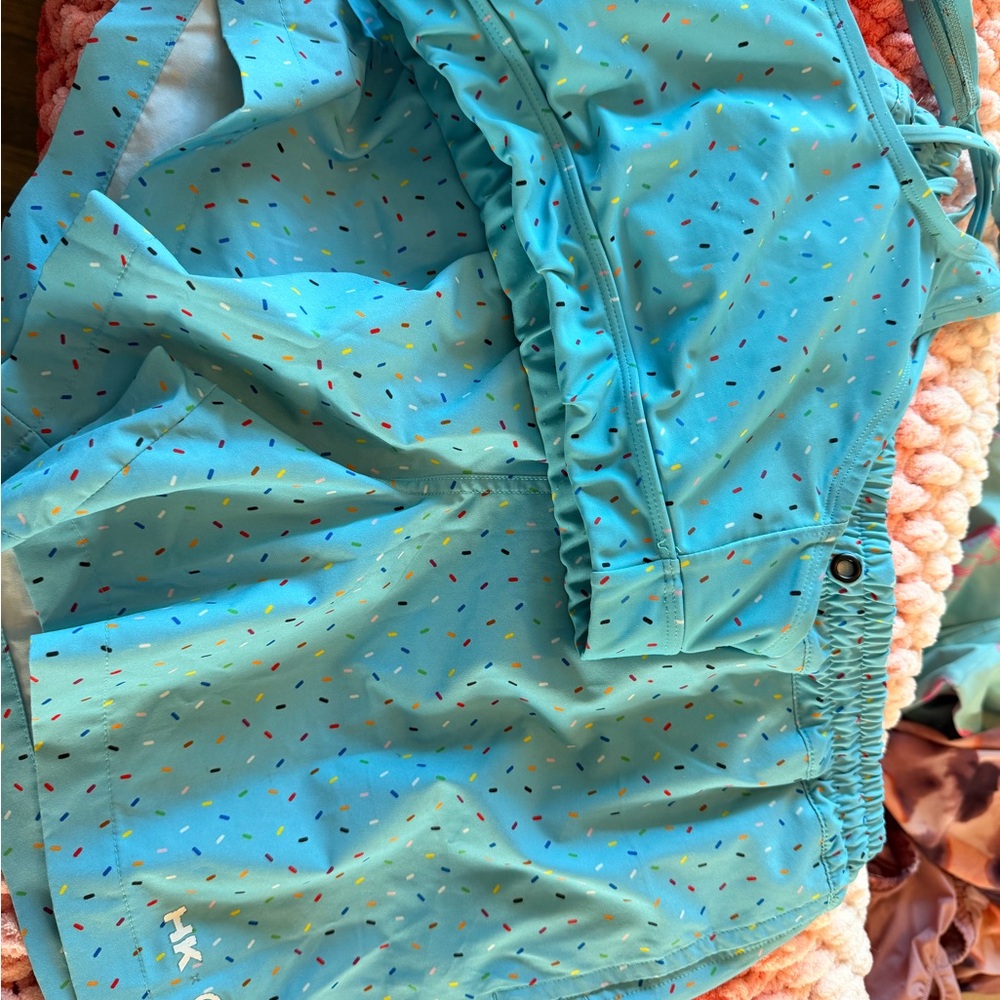 Humankind Turquoise Confetti Athletic Shorts
